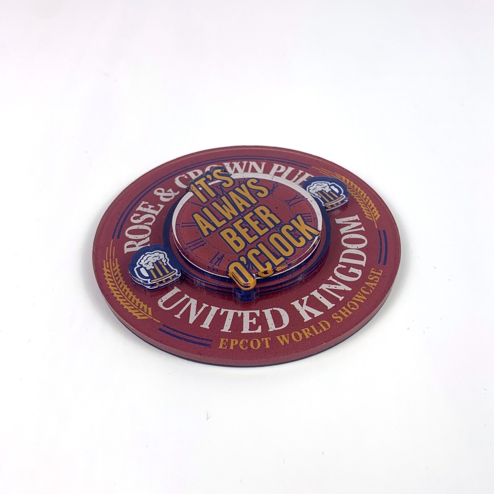 Disney Epcot UK Pavillion Rose & Crown Pub Magnet Its Always Beer‎ O'Clock